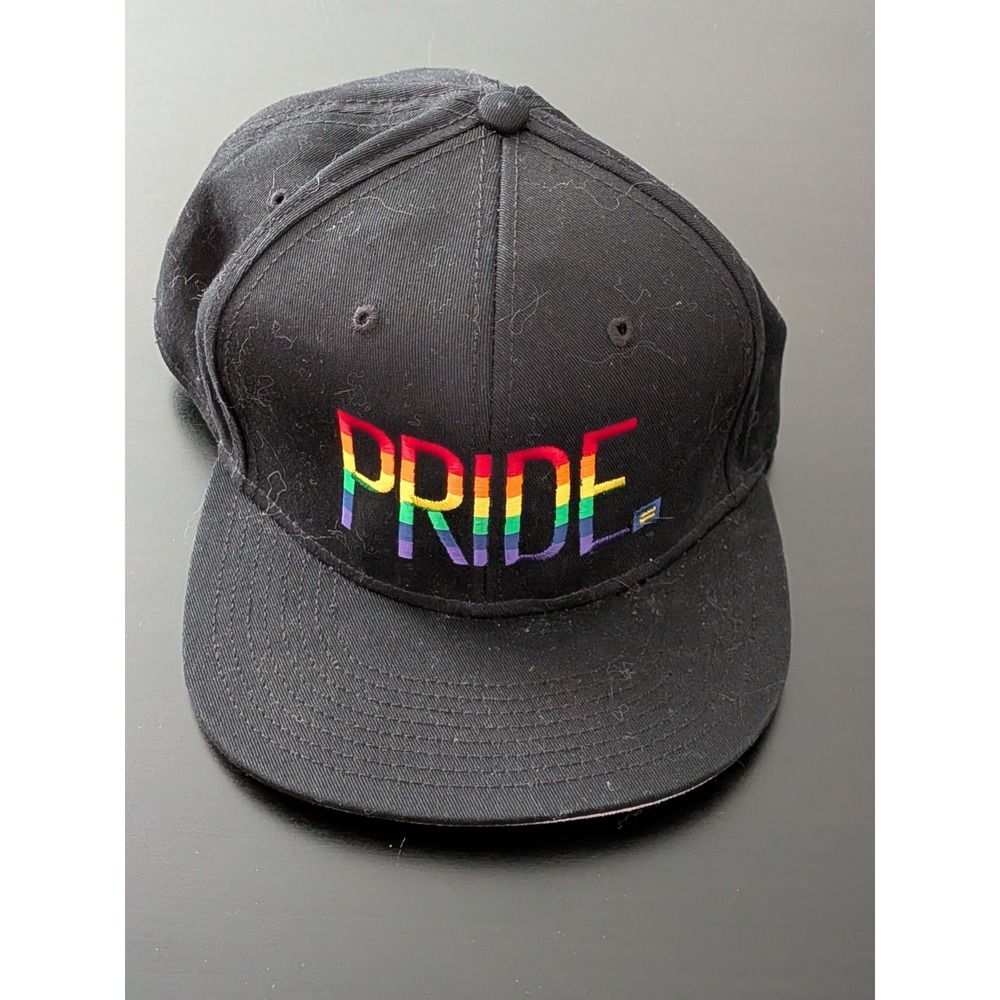 PRIDE Rainbow Logo Equality Hat Snapback‎ Cap Otto Black OSFM